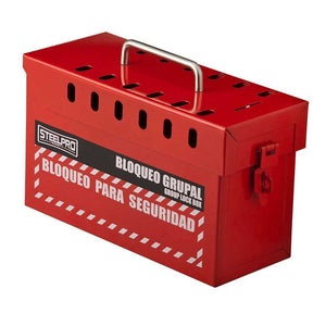 Caja de bloqueo grupal roja Underwork.cl para 12 candados LOTO