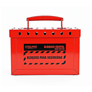 Caja de Bloqueo Grupal Roja | Group Lock Box LOTO para 12 candados