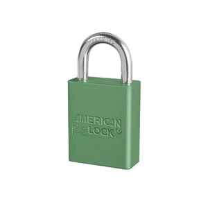 Candado de aluminio verde para seguridad industrial y preventivo Underwork.cl