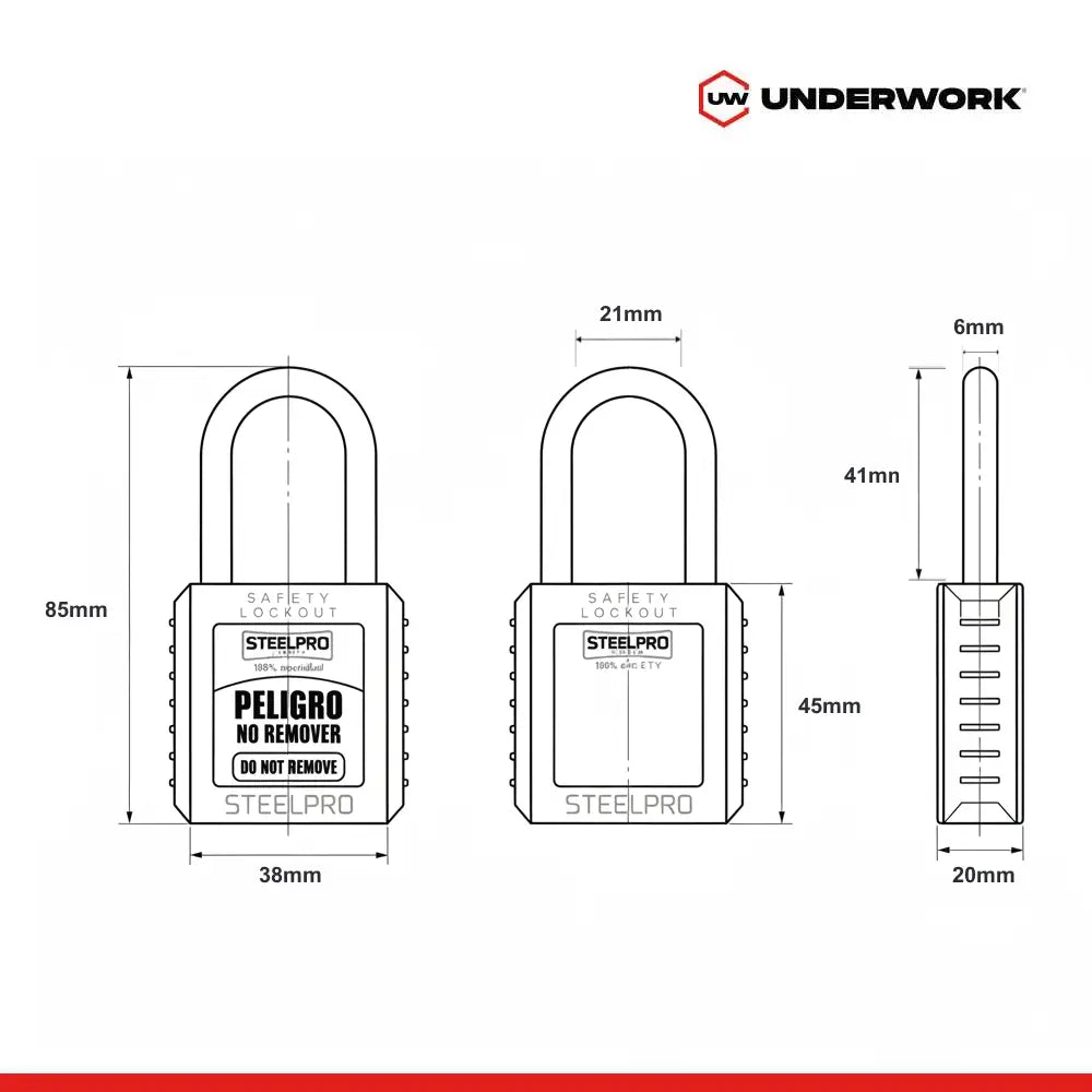 Candado Steelpro X10 Rojo Underwork.cl