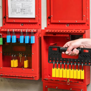 Estación de bloqueo Master Lock S3500 para 12 candados LOTO Underwork.cl