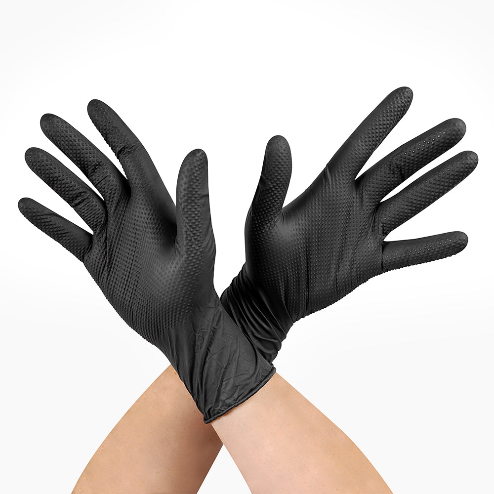 Guante Raven Nitrilo Texturizado Negro 8.0 gr (caja 100 unidades)