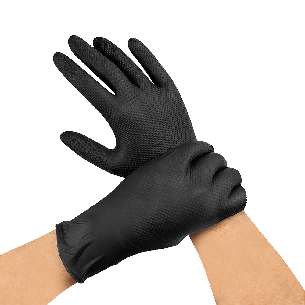 Guante Raven Nitrilo Texturizado Negro 8.0 gr (caja 100 unidades)