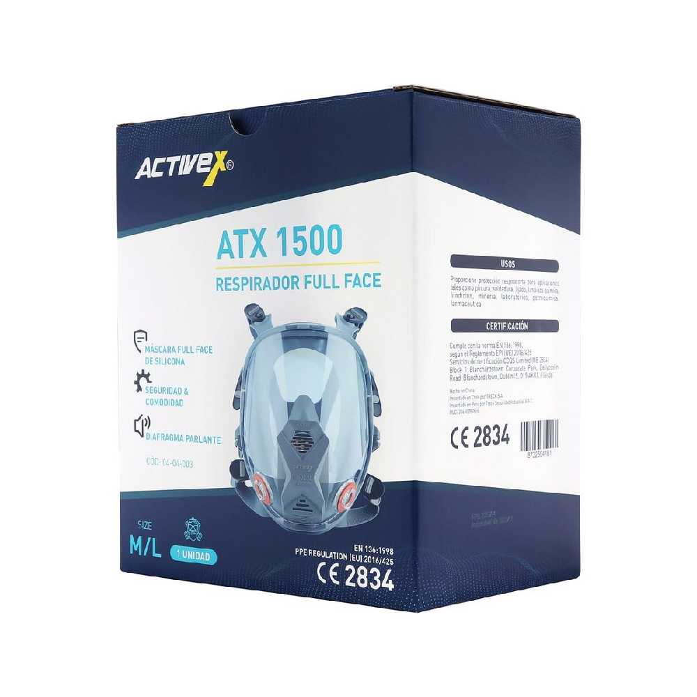 Respirador Activex Full Face Silicona ATX 1500 Talla Universal